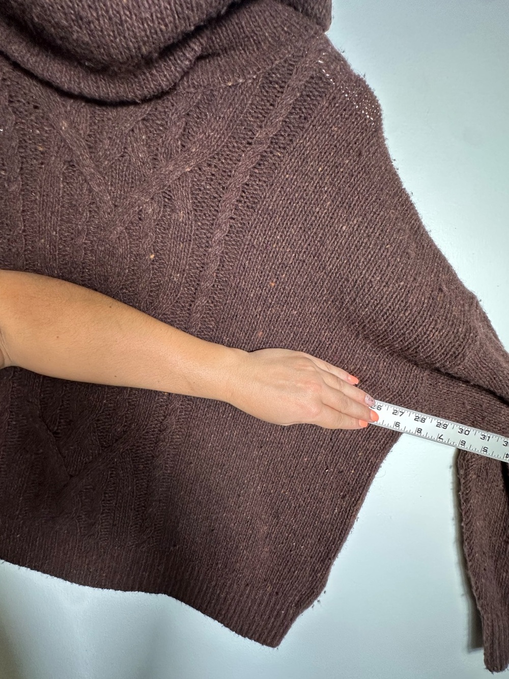 RALPH LAUREN | Brown Wool Blend Turtleneck Aran Knit Size Large - Picture 14 of 17